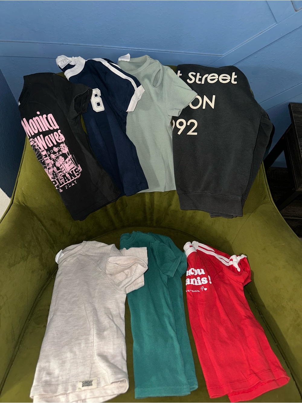 Kids Mixed Short Sleeve Tops - Green, Red, Teal, Black, Navy, Grey